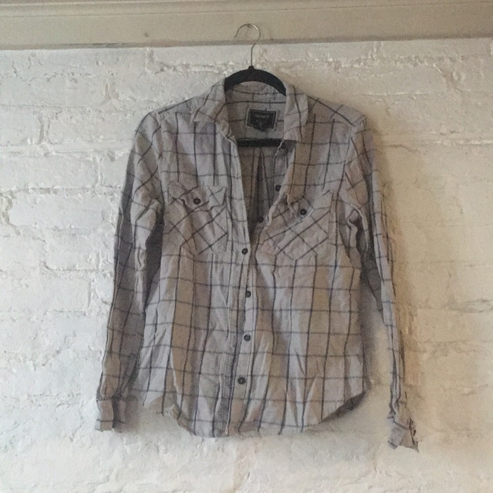 Blue-Grey Cotton Plaid Flannel